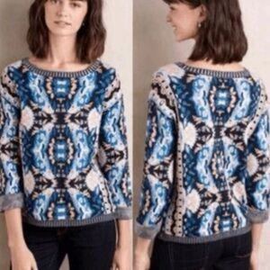 Anthropologie Moth Cabine Kaleidoscope Crewneck Sweater Size Medium NWOT